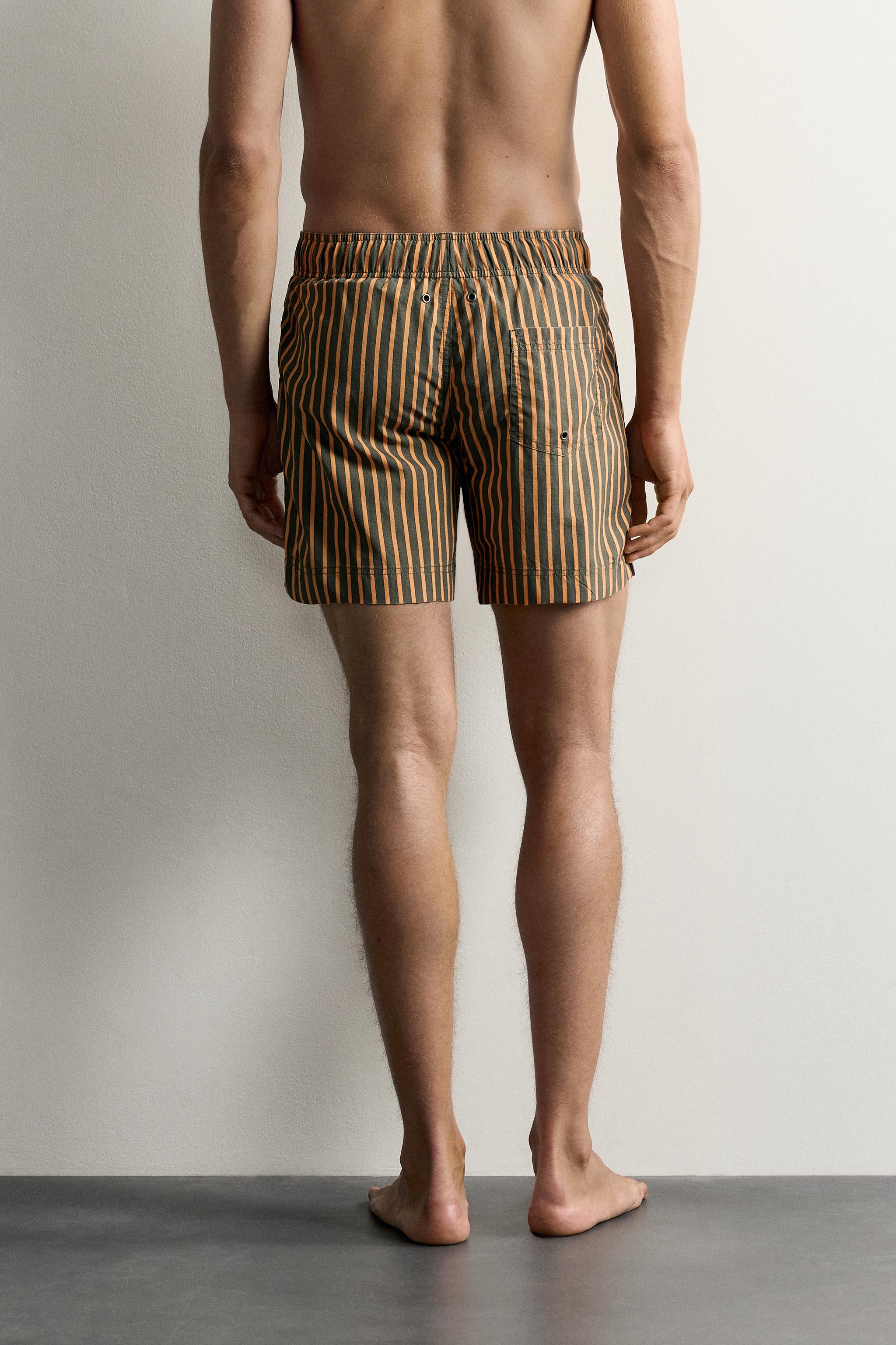 MAILLOT DE BAIN MI-LONG À RAYURES